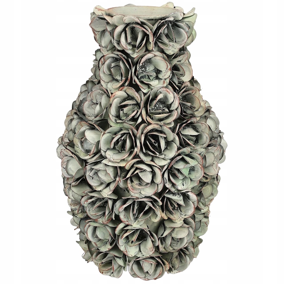 Váza Na Kytice Květiny Loft Zelená 30 cm Boho Retro Loft Ozdoba Dekorace