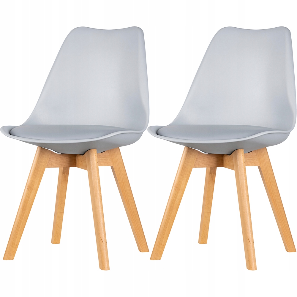 

Zestaw 2 krzeseł do jadalni nowoczesne szare Sara