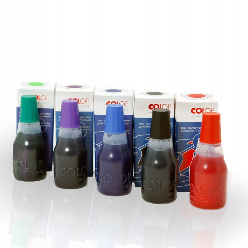 Tusz do pieczątek Colop 25ml zielony Przeznaczenie stemple gumowe i polimerowe