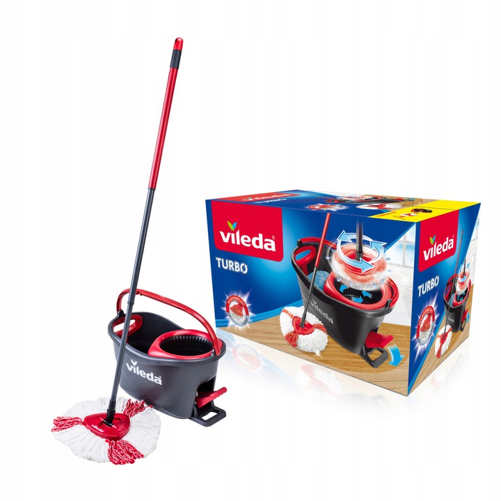 Vileda вращающаяся швабра TURBO Easy Wring and Clean TURBO Kit BOX