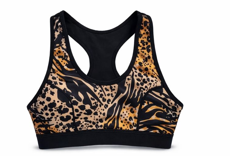 Y9689 Biustonosz Sportowy Wolf & Whistle Eu 34 Uk 6 Animal Print Racerback