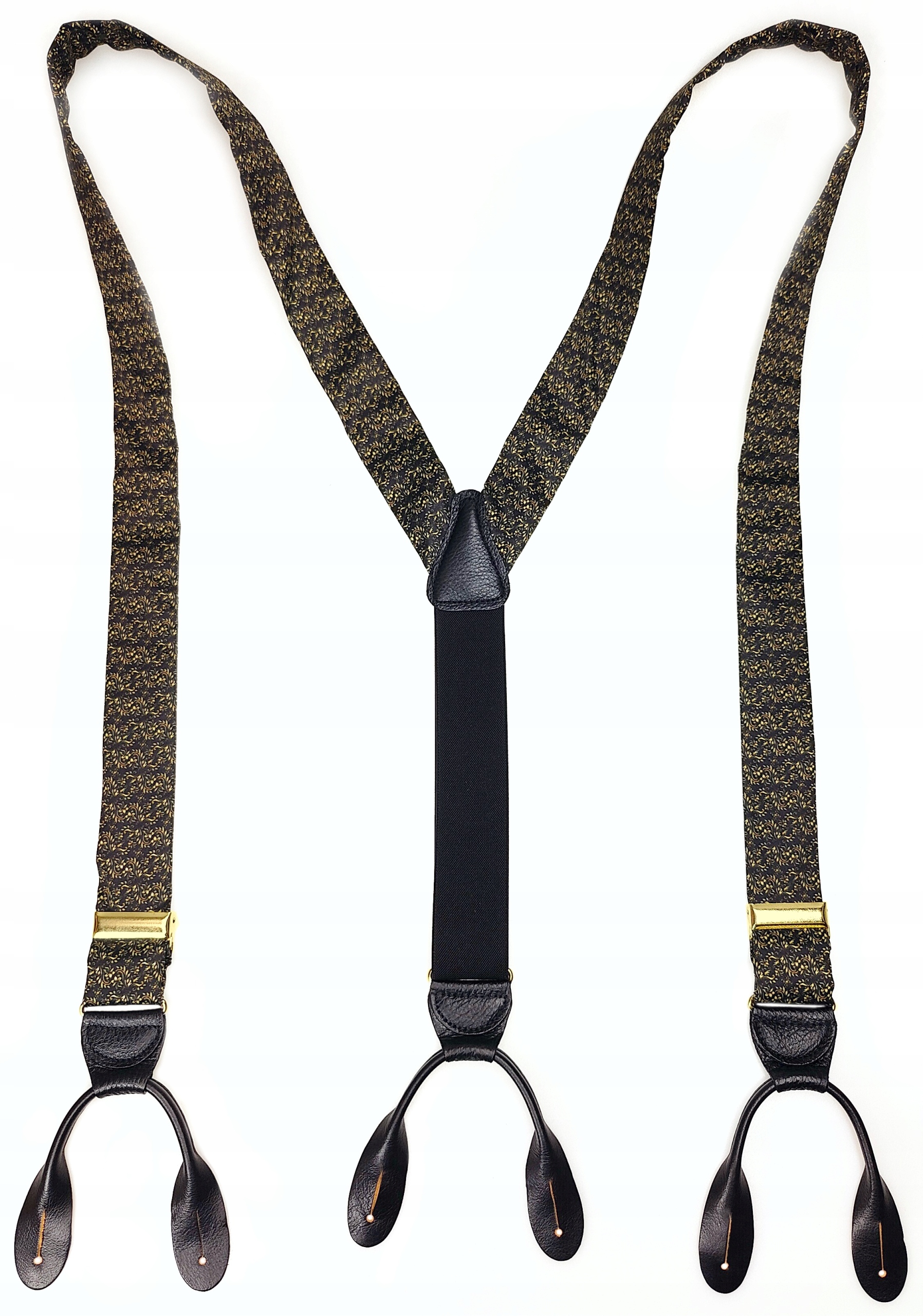 SZELKI NA GUZIKI JEDWAB CZARNE + MOTYW ORNAMENT Wzór dominujący print (nadruk)