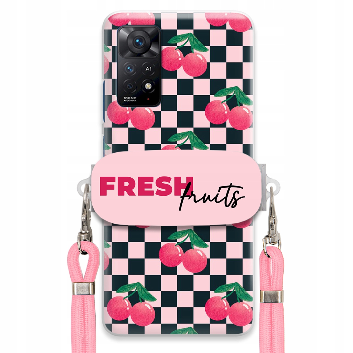 Puzdro pre Xiaomi Redmi Note 11 Pro Plus 5G Ružové vodítko držiak Fresh Fruits