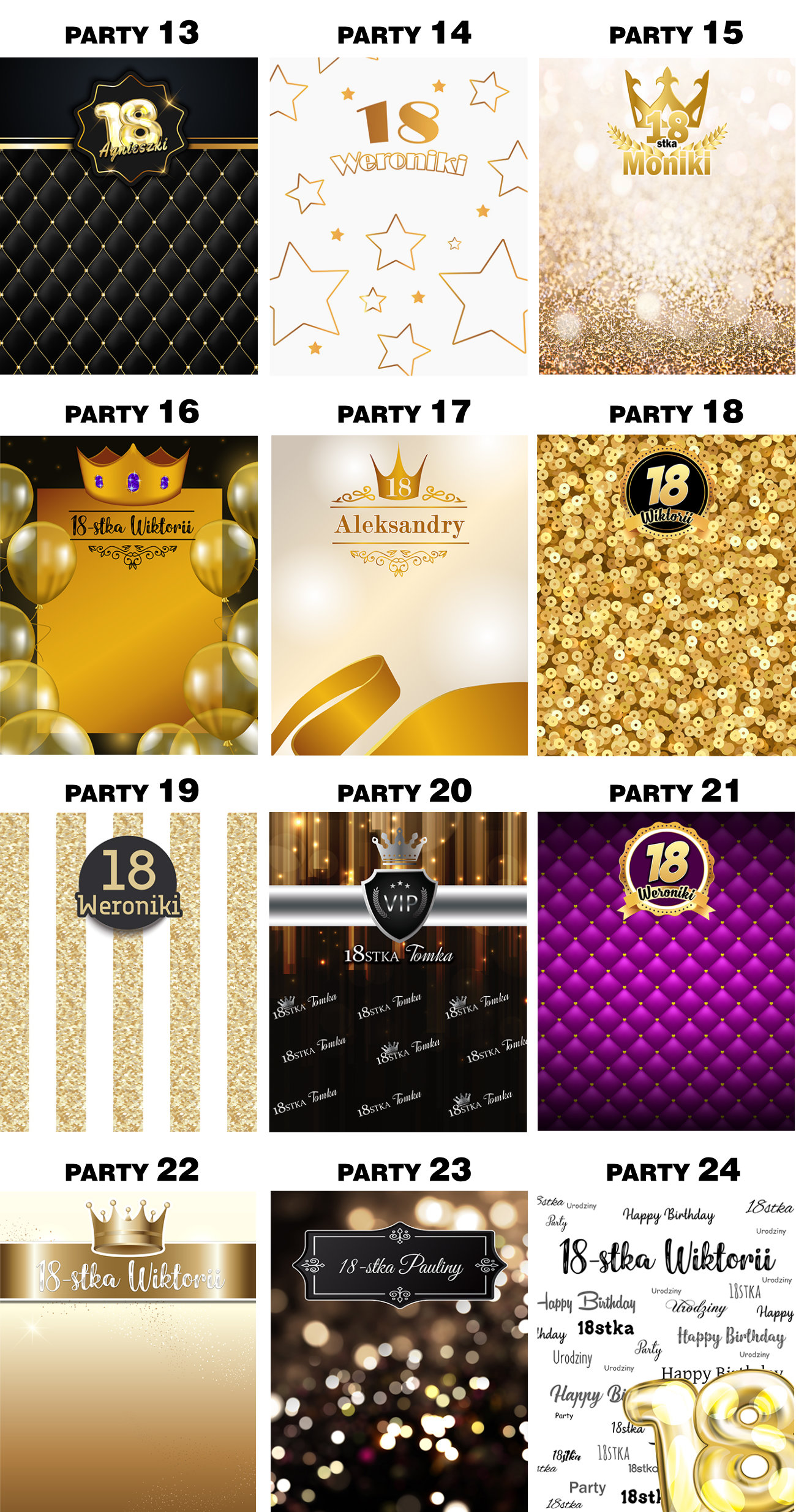 TŁO FOTOGRAFICZNE WINYLOWE 160X200CM IMPREZOWE WZORY DO WYBORU FOTOGRAFIA Model GMC160X200 PARTY33