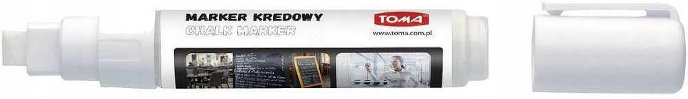 Marker kredowy Toma TO-291 ścięty 8mmx5mm biały