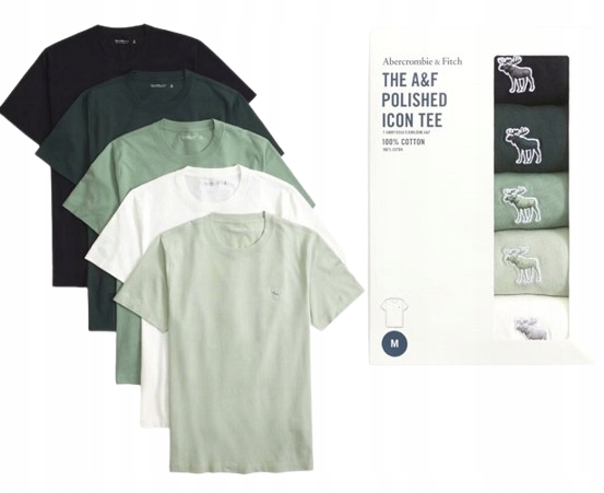 5 x tričko Abercrombie Hollister tričko L 5PAK polished