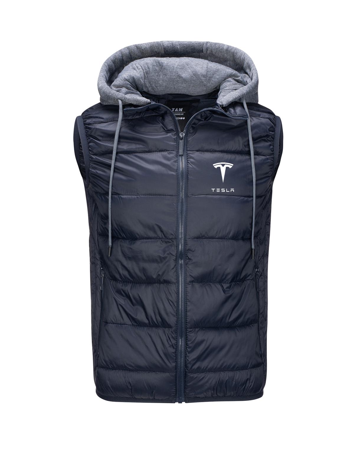 Bunda Bez Rukávů S Prošívaným Zateplením Tesla Tmavě Modrá M