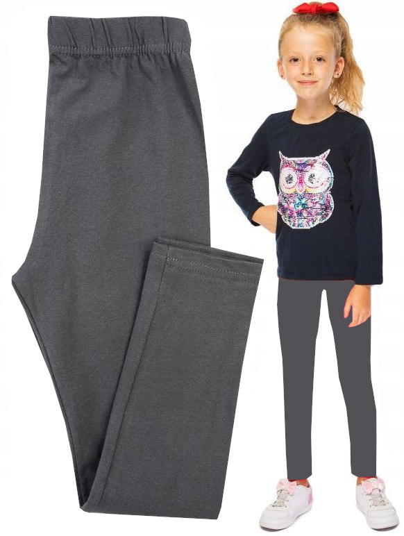 

Getry Legginsy Gładkie Bawełna grafit 134 H005B