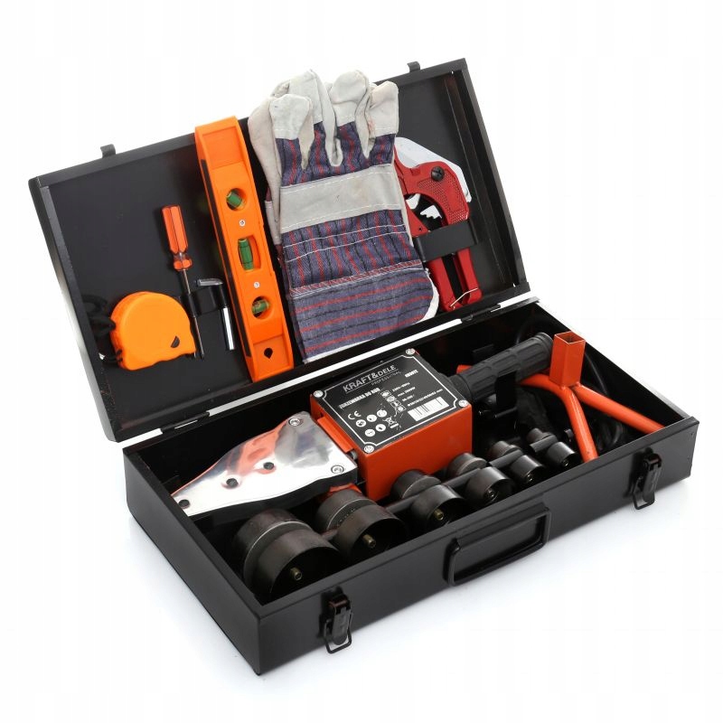 Зварювальний апарат для труб 2900 Вт 230 В ПВХ ПП, набір матриць, бренд Kraft&Dele