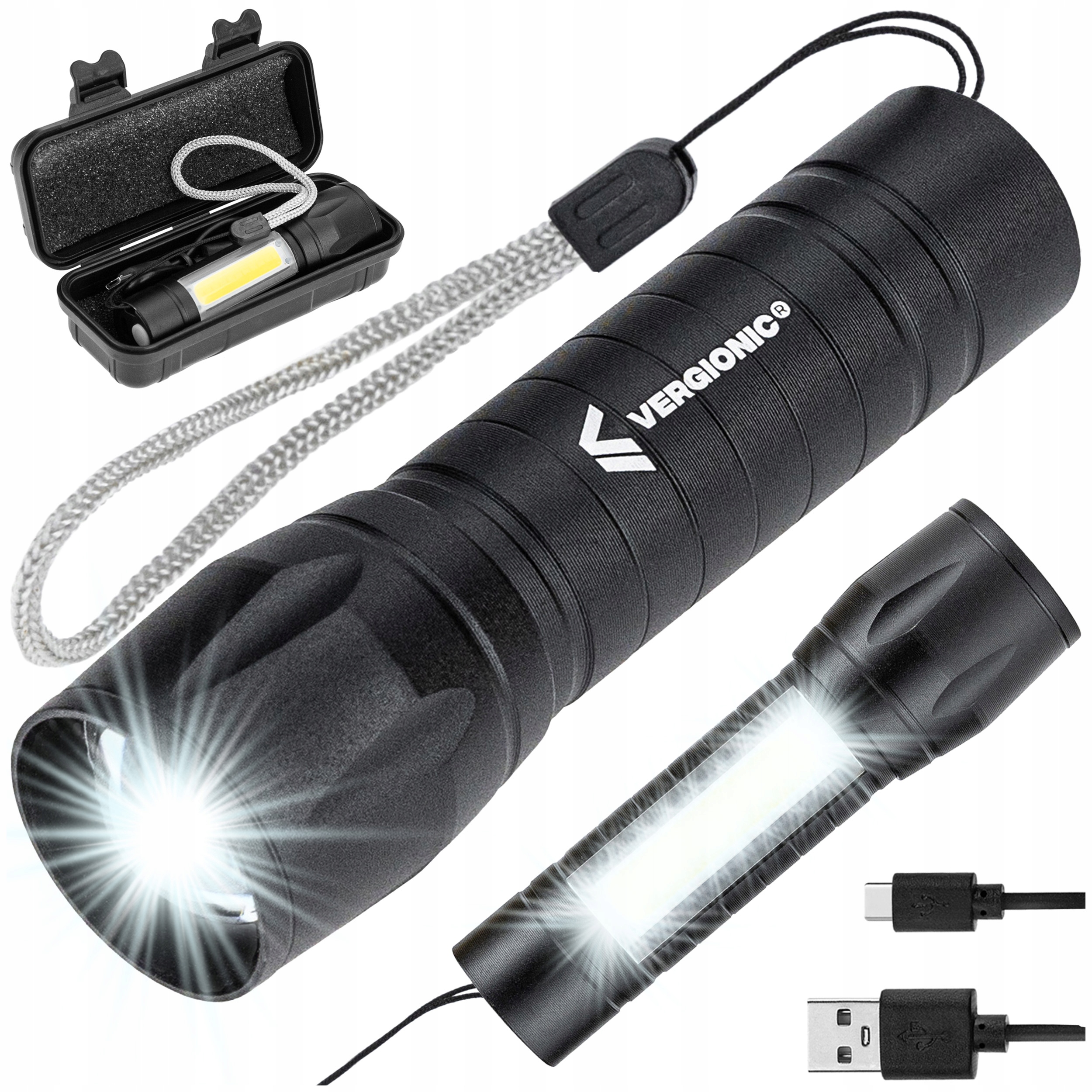 

Latarka Akumulatorowa Taktyczna Mocna Led Etui Usb