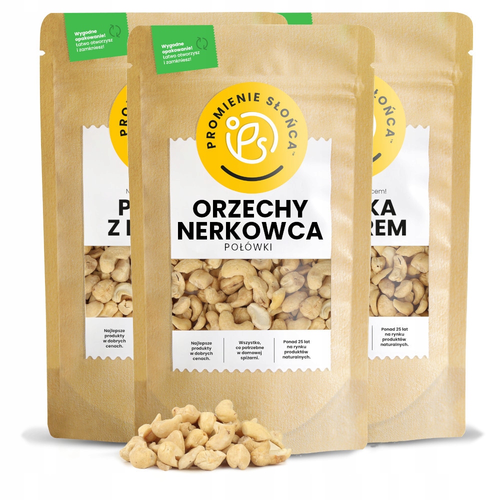 Orzechy Nerkowca Połówki 3 kg Zestaw 3 x 1 kg