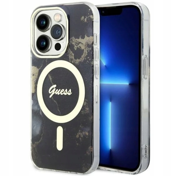 Pouzdro Guess GUHMP14LHTMRSK pro Apple iPhone 14 Pro černá/černá hardcase Golden