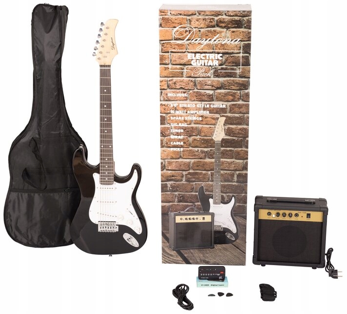 Daytona Pged Strat kompletní sada, barva černá