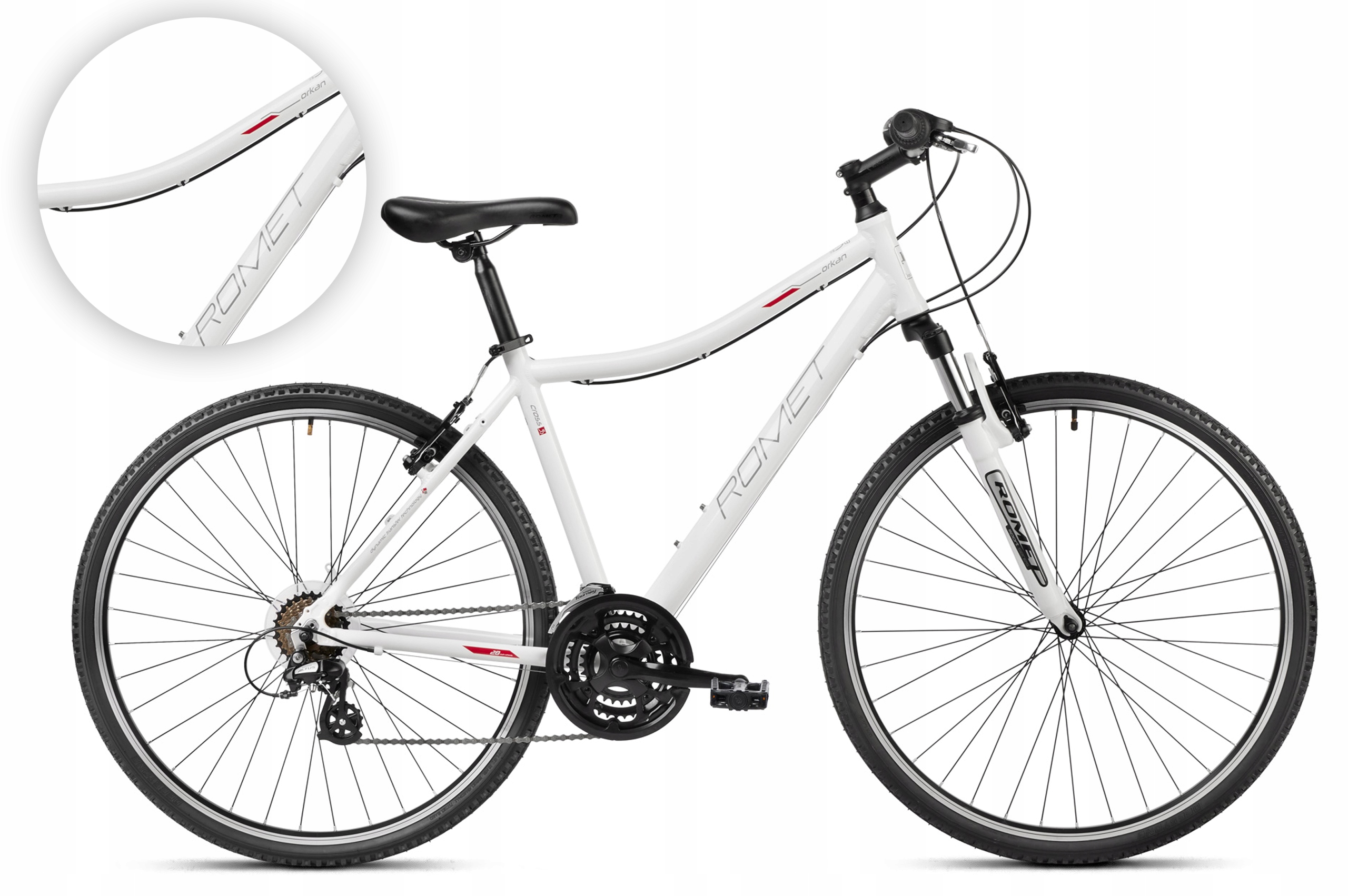 Rower Crossowy 28" Romet Orkan D Light rama 15" biały R23