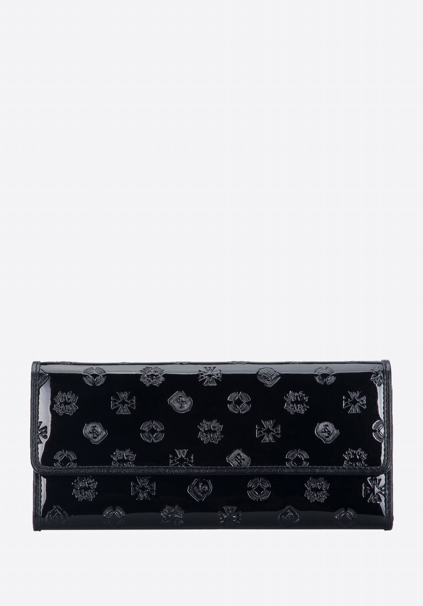Lakovaná dámská peněženka Wittchen 34-1-413-11 elegantní černý monogram