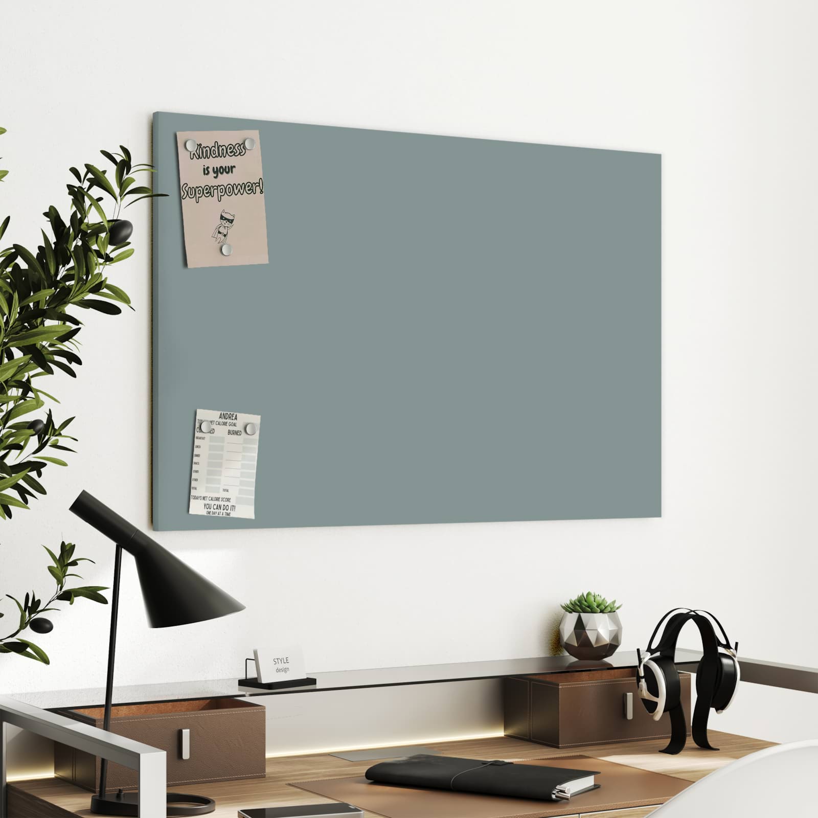 Magnetická tabule Šedý Pozadí A 90 × 60 cm