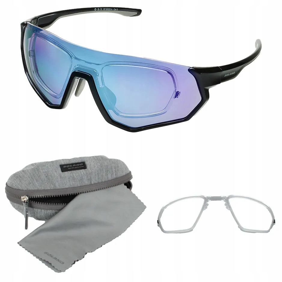 Solano SP60023A – Černé sportovní brýle UV400 s korekční vložkou