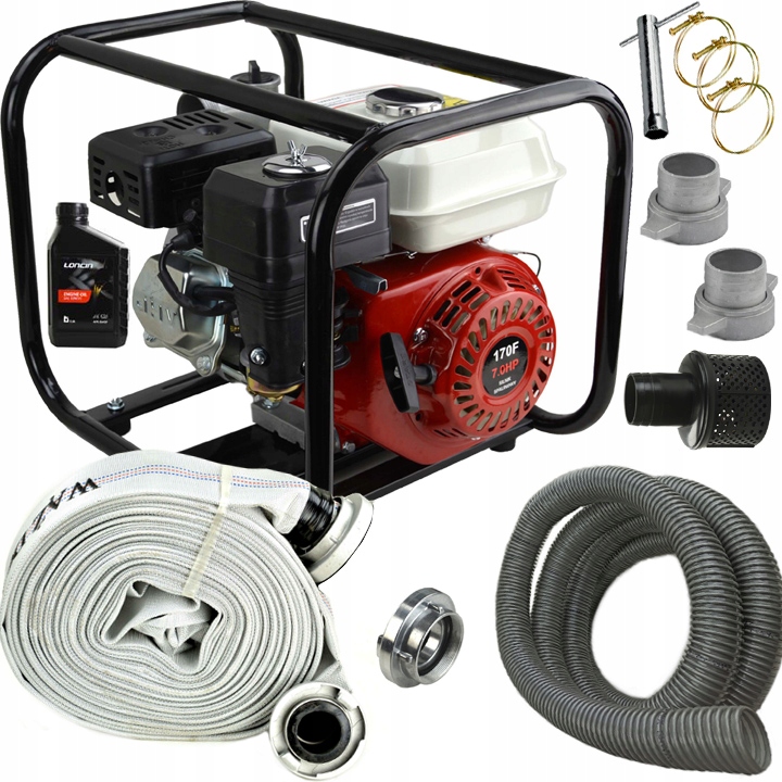 Pompa Motopompa Do Wody Czystej Brudnej Spalinowa 7KM Zestaw Ciśnieniowa