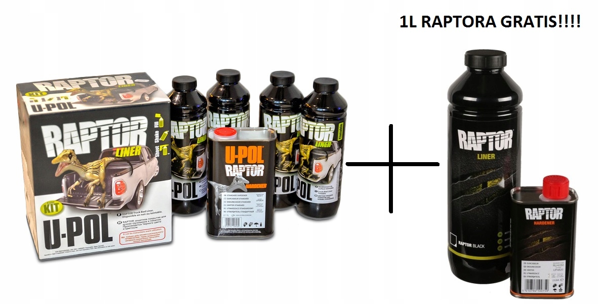 U-POL RAPTOR CZARNY/BEZBARWN 4 BUTELKI + 1 BUTELKA