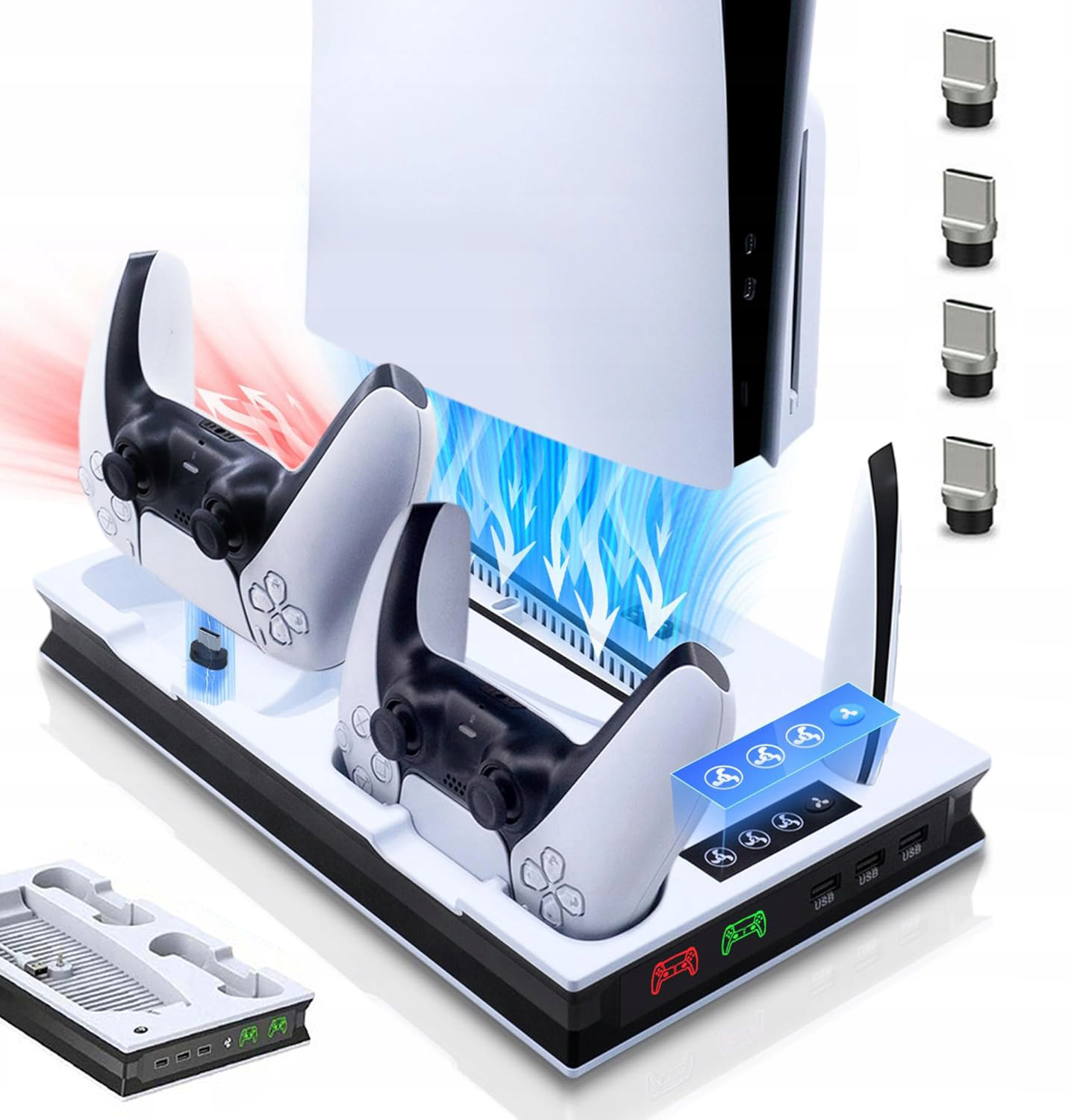 2W1 Stojak Chłodzący PS5 Podstawka Ładowarka Do Padów Stojak