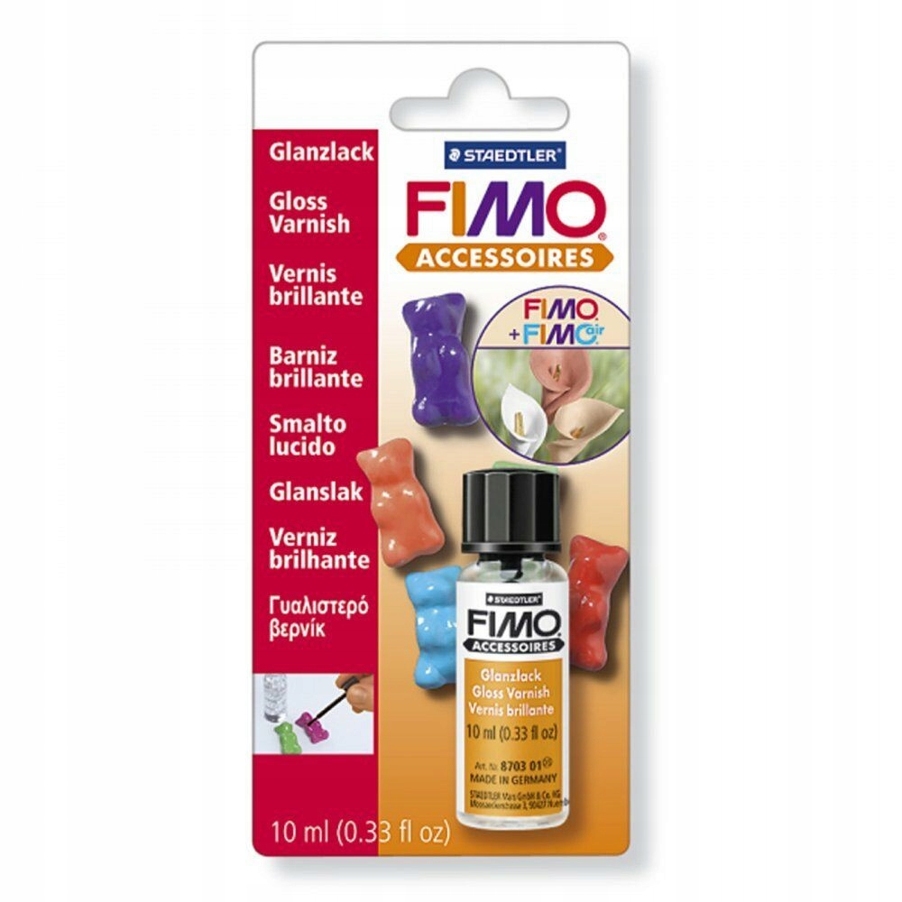 Lakier wodny Fimo z pędzelkiem - błyszczący, 10 ml
