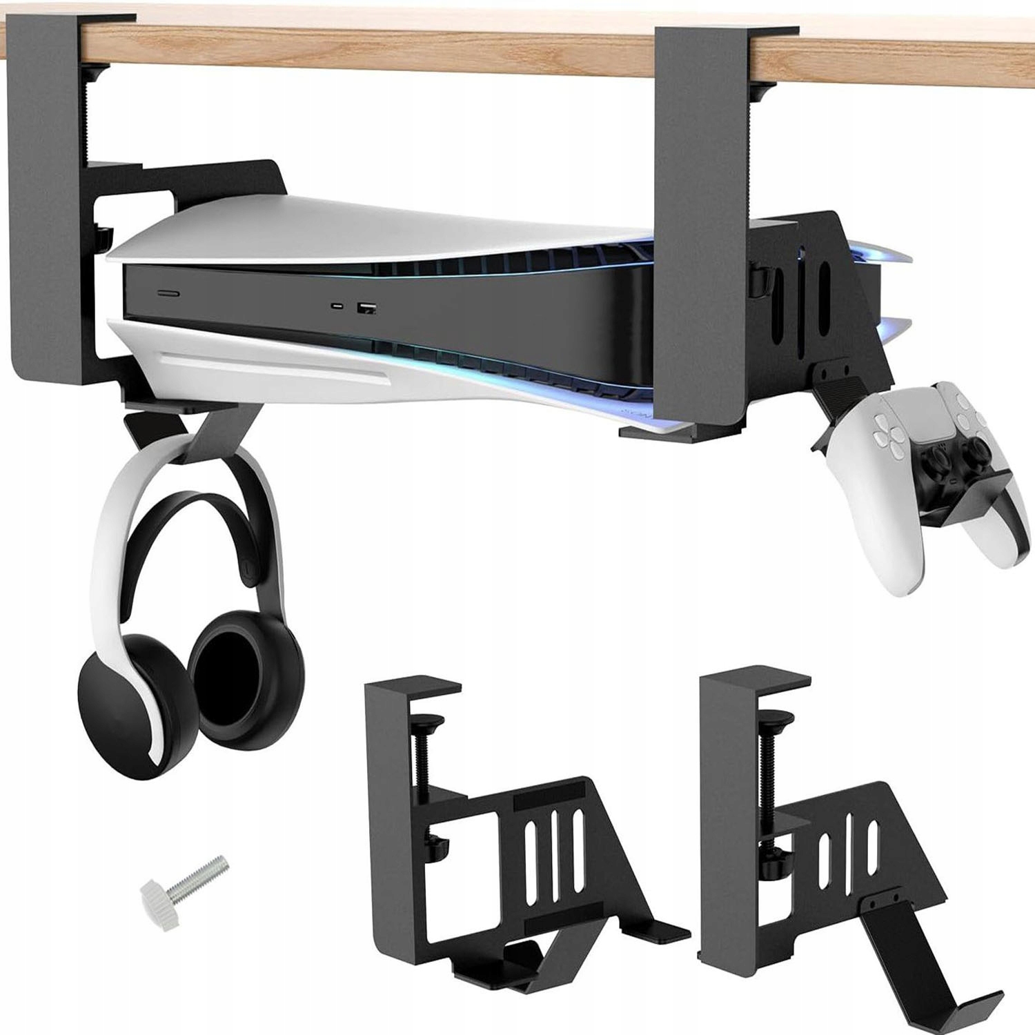 Uchwyt Stojak Poziomy Podstawka pod Konsolę PS5 5/PS5 Slim 2 Haczyki