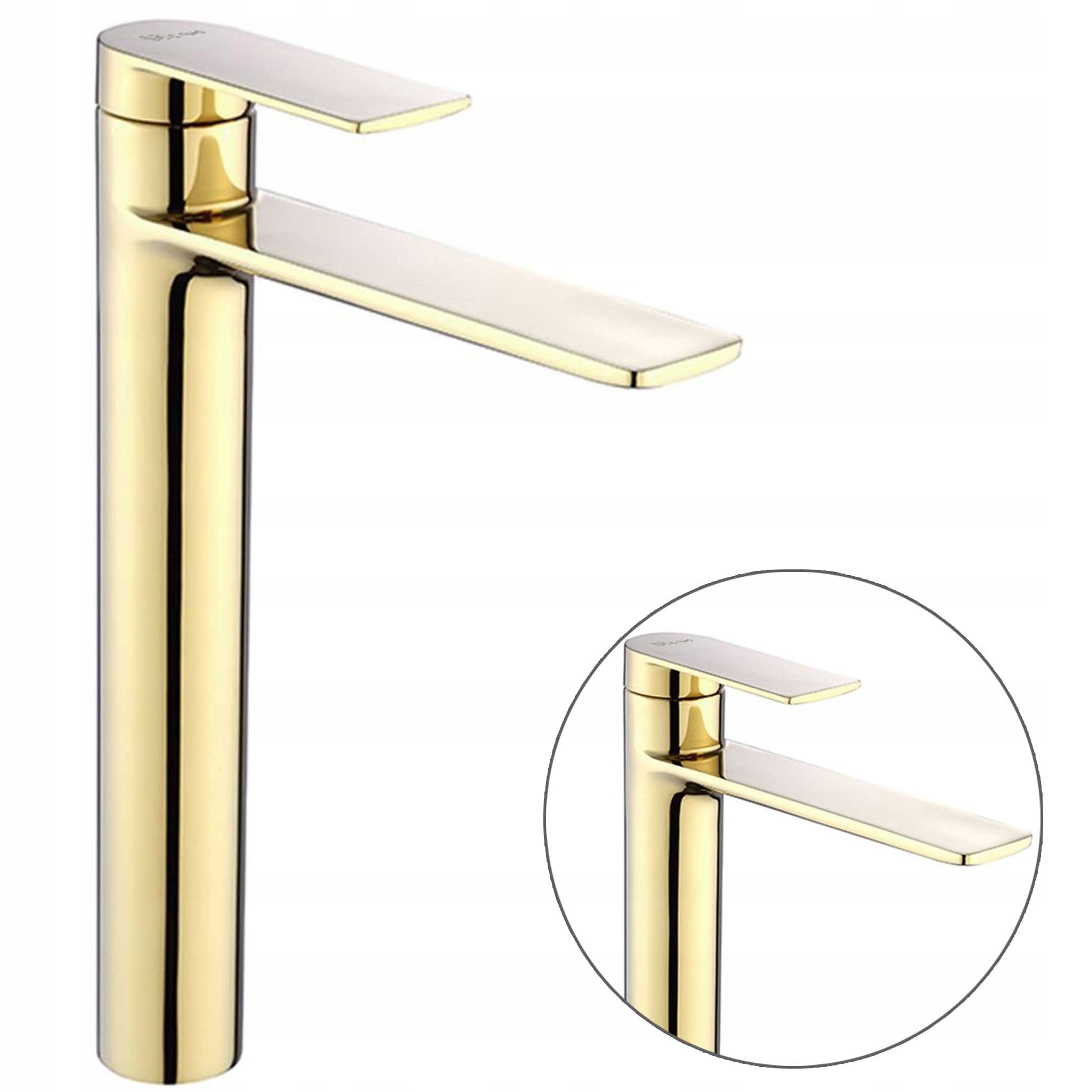Umývadlová batéria do umývadla Zlatá Vysoká Rea Storm Lesk Moderná