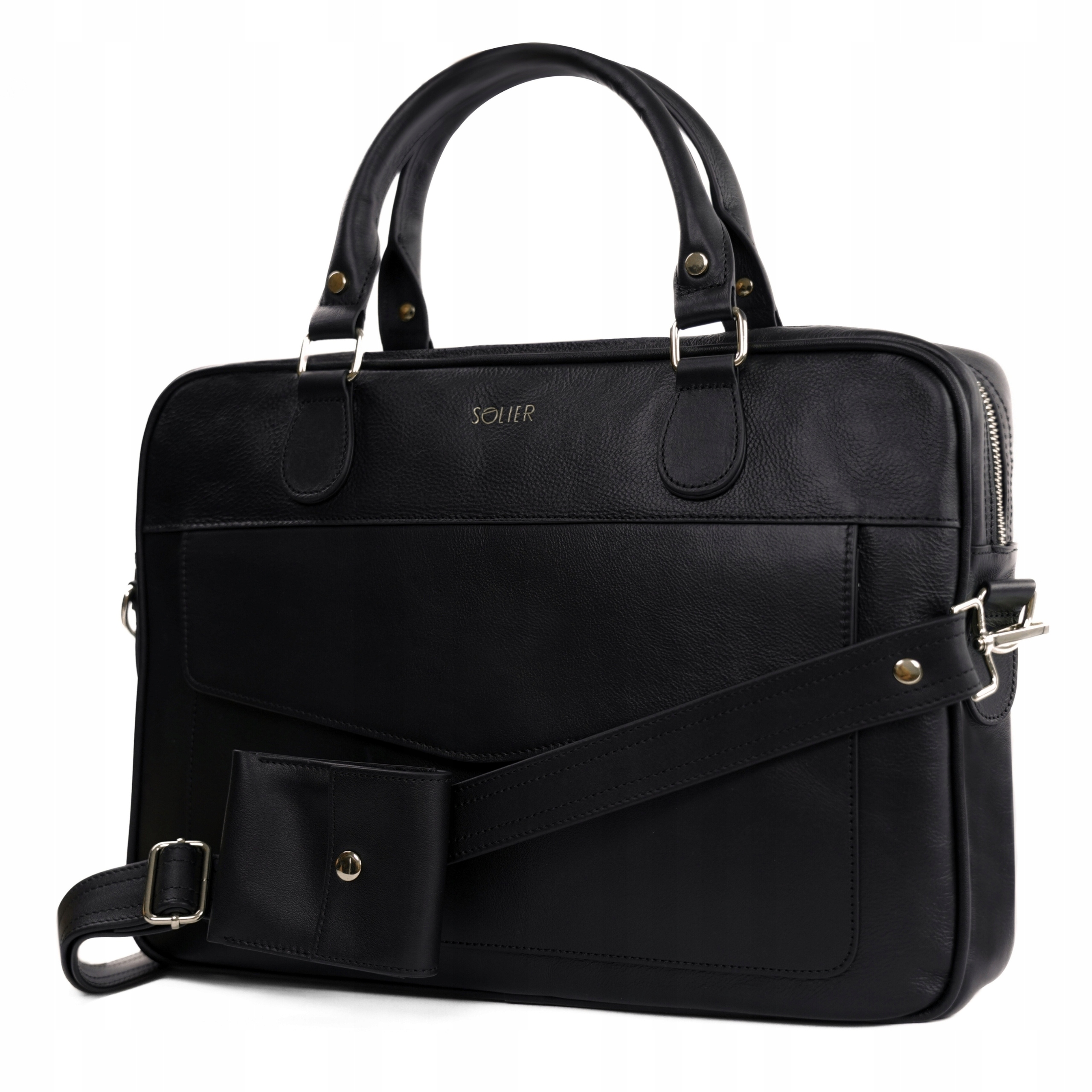 Kožená taška přes rameno na notebook pro práci, dámská aktovka na dokumenty Solier