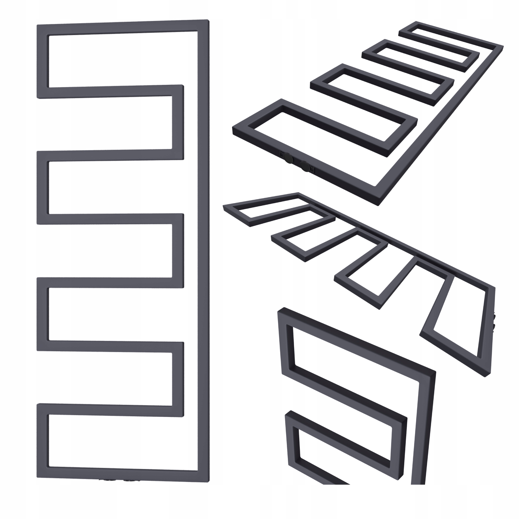 Dekorativní radiátor Ikigaj 4 1290x550 845W Grafitový