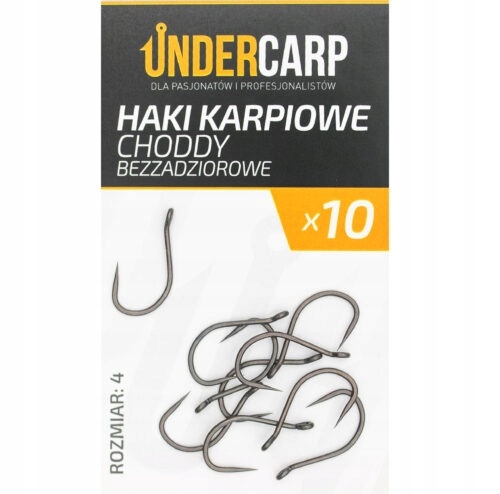 Undercarp Teflonowe haki karpiowe Choddy bezzadziorowe 6 10szt