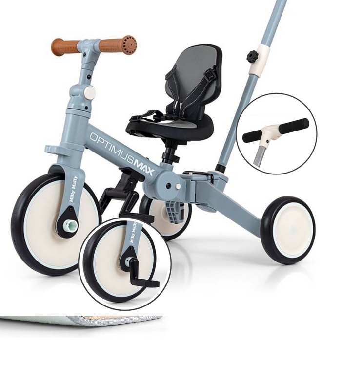 Milly Mally Rowerek trójkołowy 5w1 Optimus Max denim 6266
