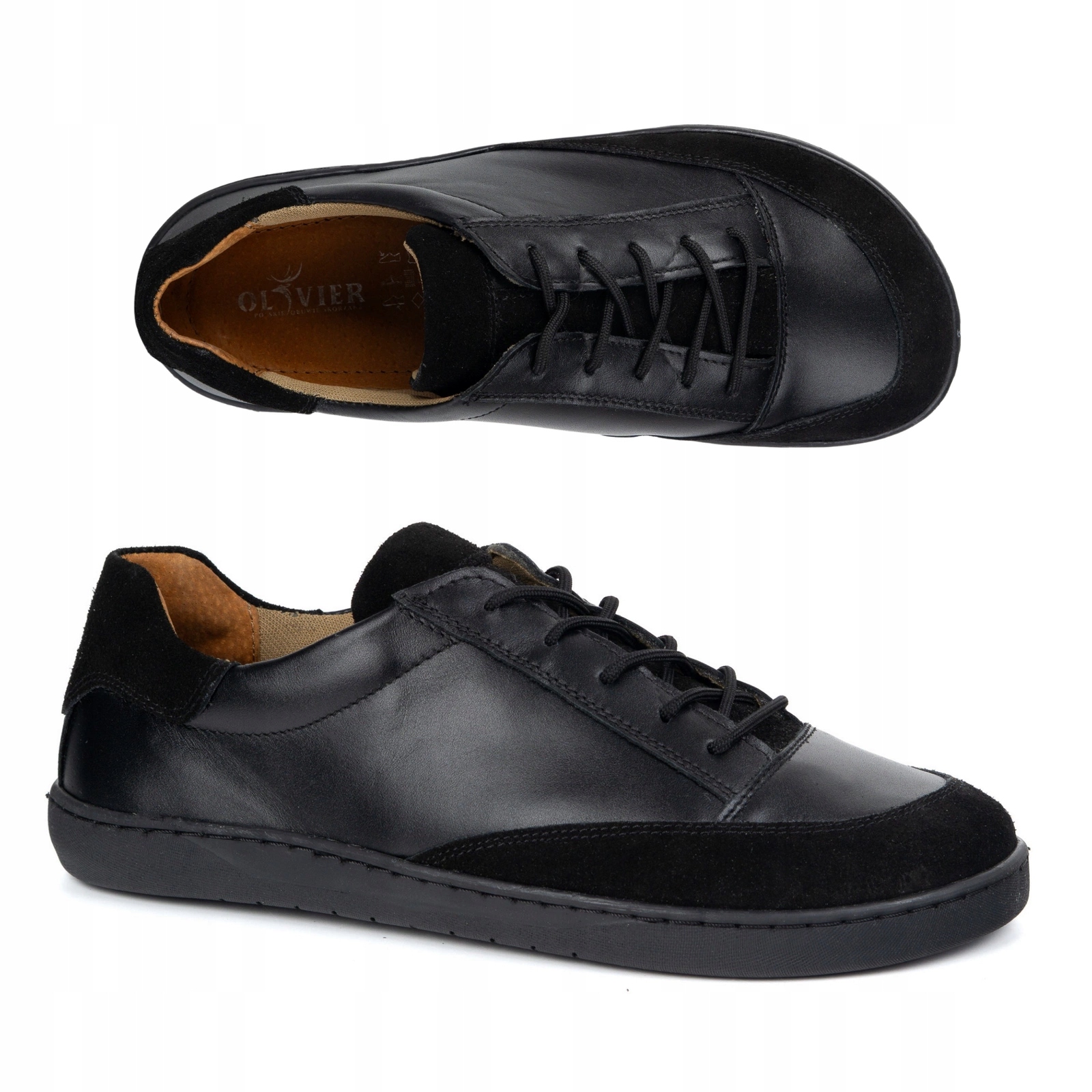 Pánské barefootové boty z přírodní kůže Olivier Reno černé, velikost 39