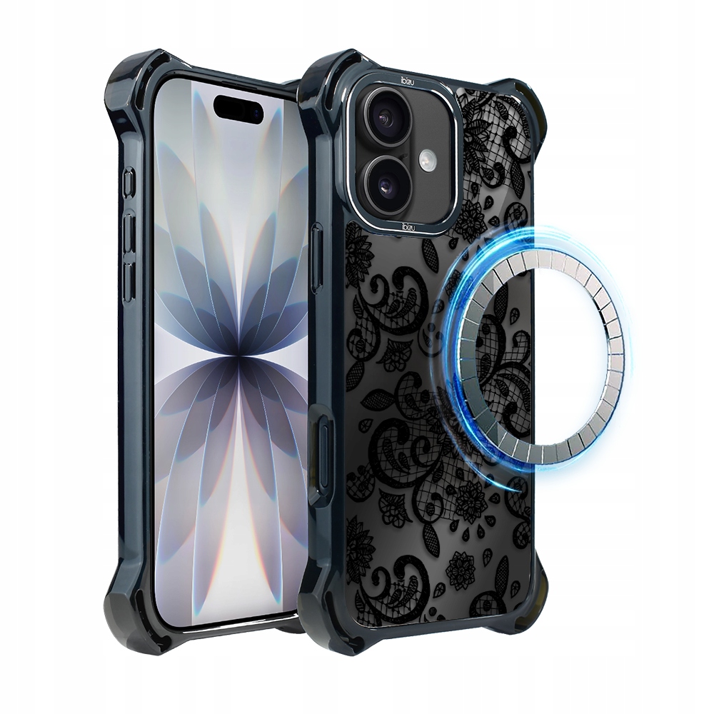 Pouzdro pro iPhone 17 Ibizu DropGuard Ultra s MagSafe, krajková černá