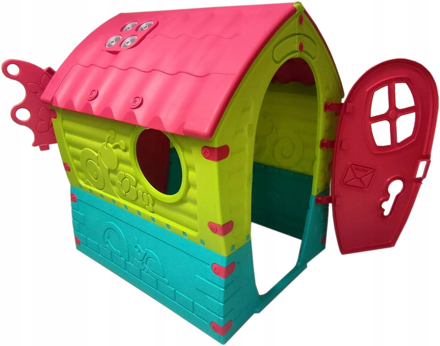 DOMEK OGRODOWY DLA DZIECI Z OKIENNICAMI DUŻY KOLOROWY PalPlay Bohater brak