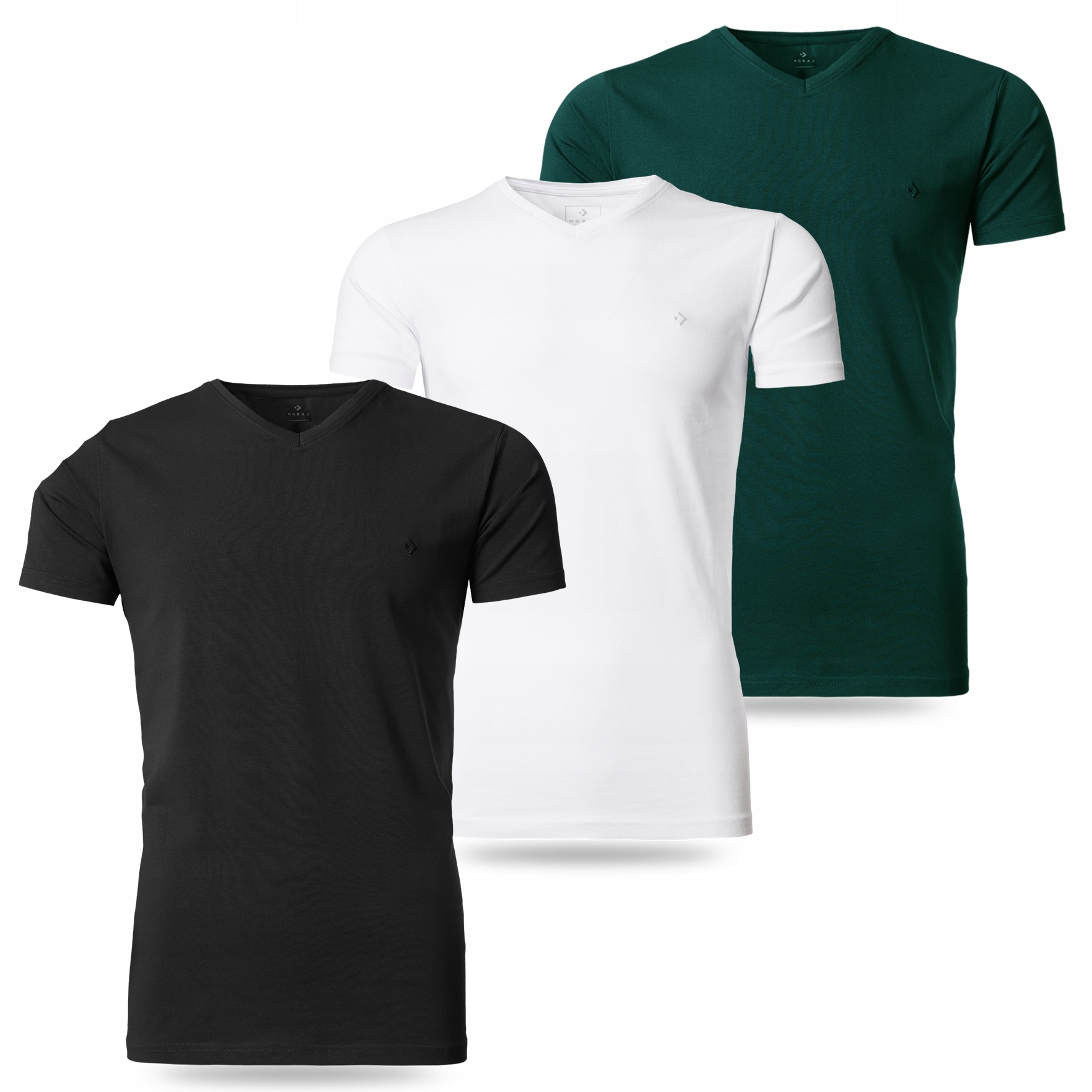 T-shirt Męski Bawełna Czesana Premium Klasyczna Gładka Koszulka 3-PAK XXL