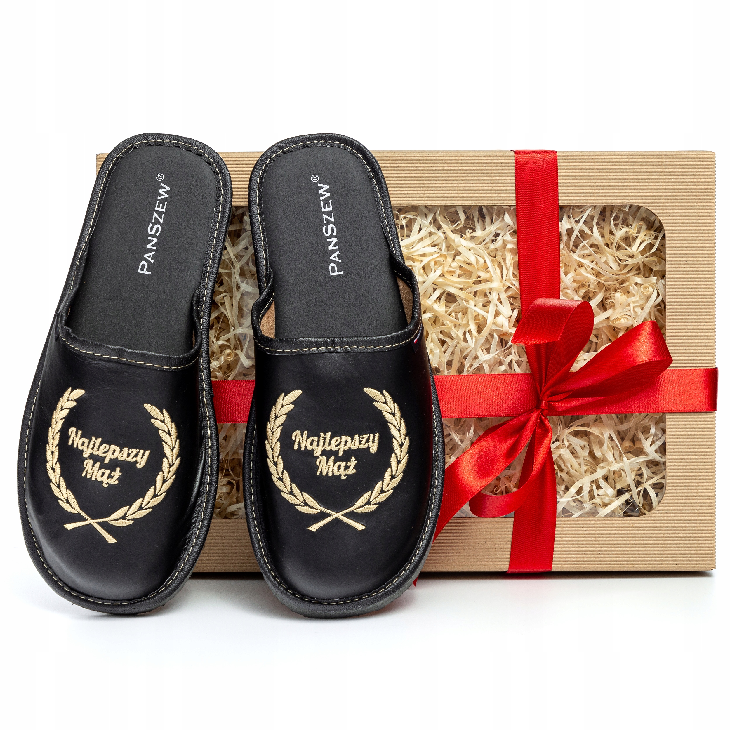 PanSzew Dárek pro manžela k Valentýnu Pantofle s výšivkou Nejlepší Manžel