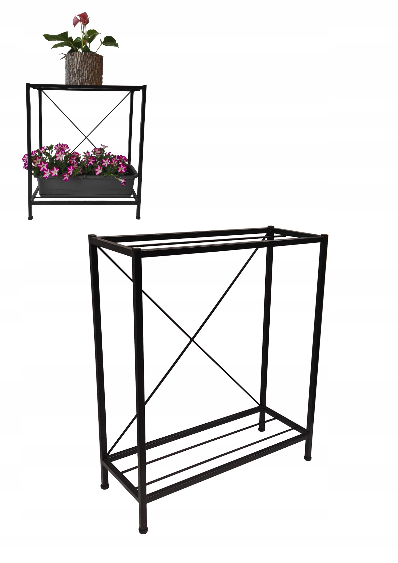 

Kwietnik metalowy, stojak na kwiaty ogrodowy