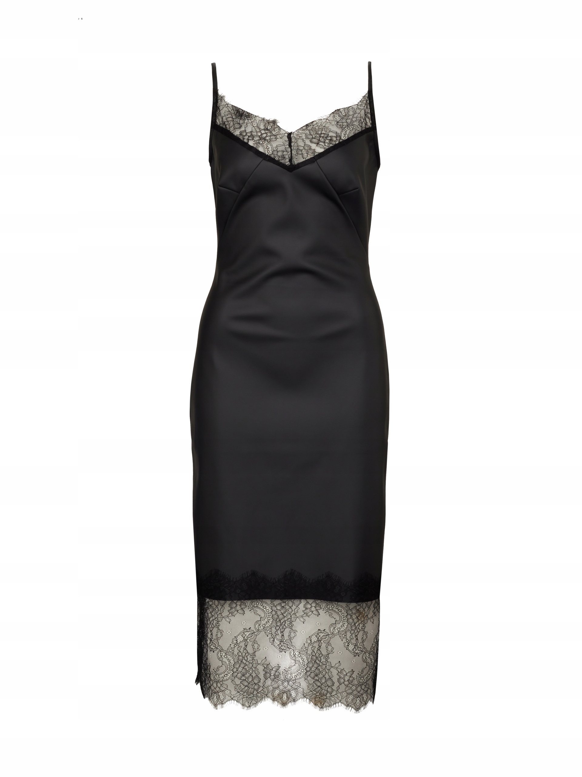 Černé dámské koženkové midi šaty Orsay