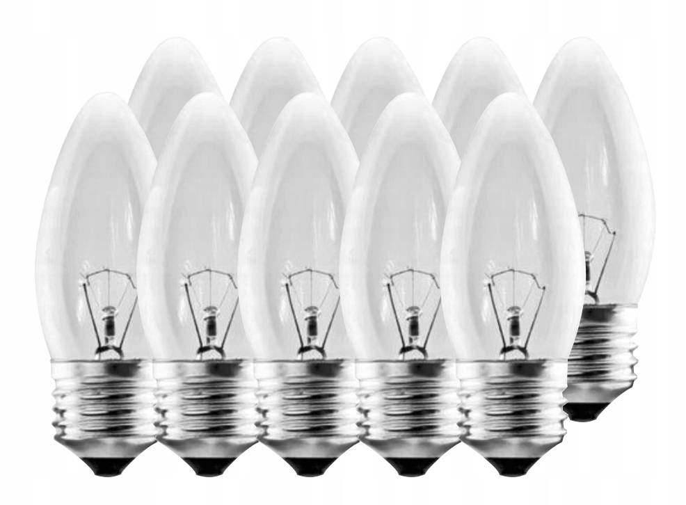 

Żarówka tradycyjna E27 60W świeczka 10 szt.