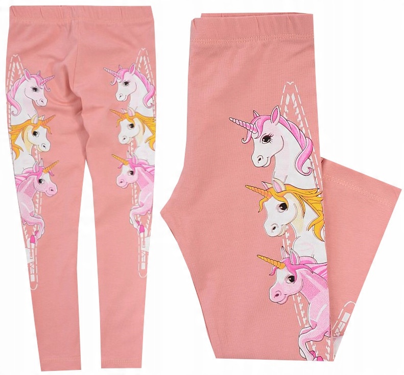 

Getry Legginsy Bawełna Jednorożce różowe 146 H003D