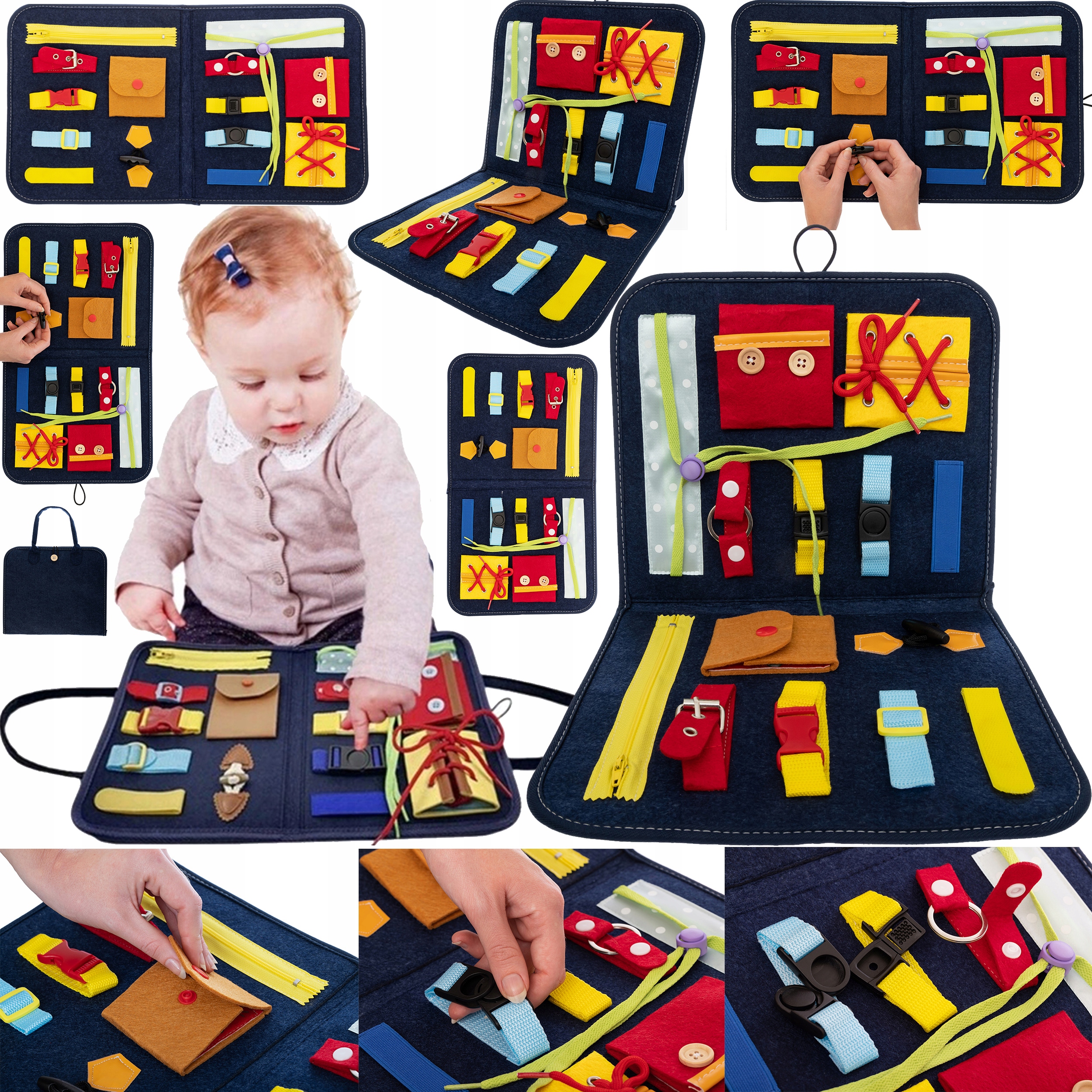 

Tablica Manipulacyjna Sensoryczna Montessori XXL