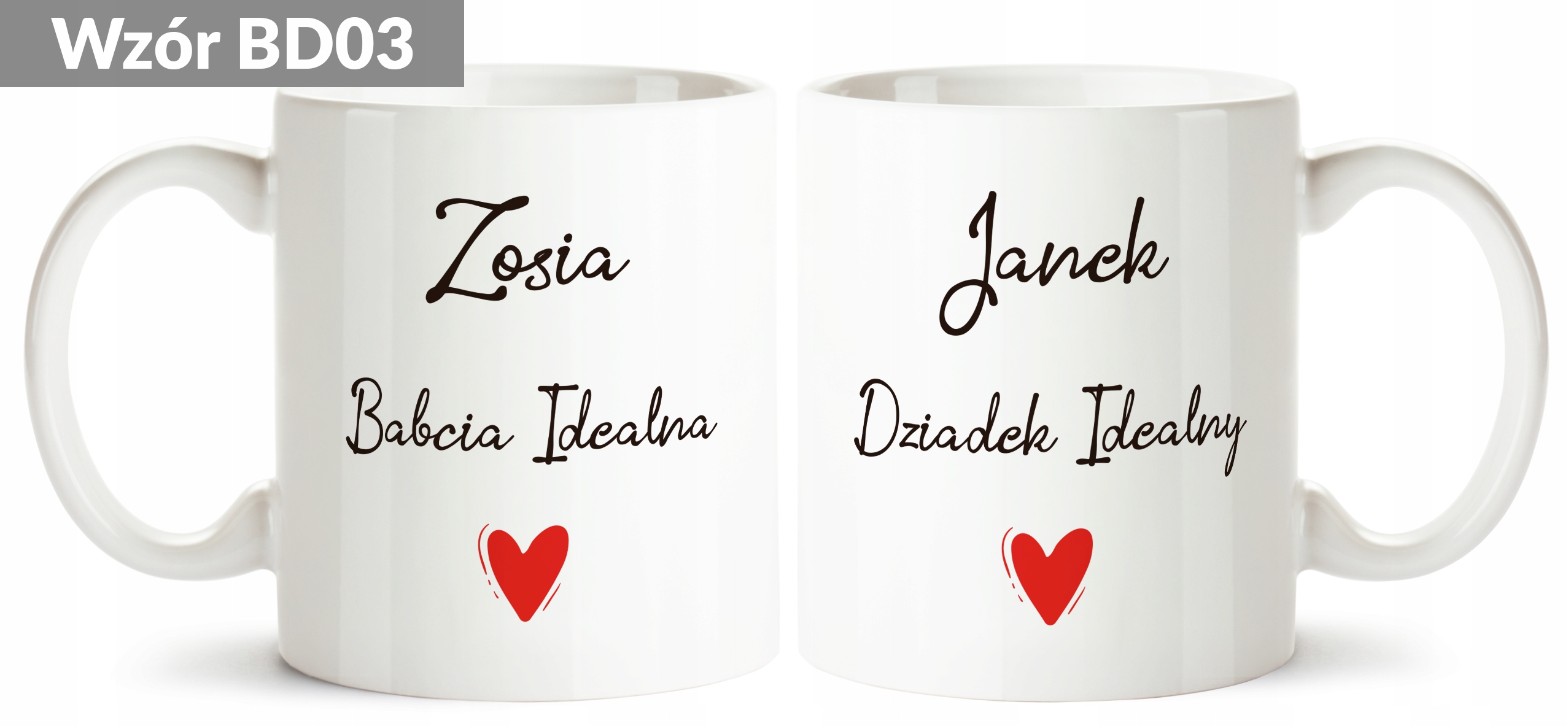 Zestaw Kubków Prezent Dla Babci i Dziadka Pojemność 330 ml