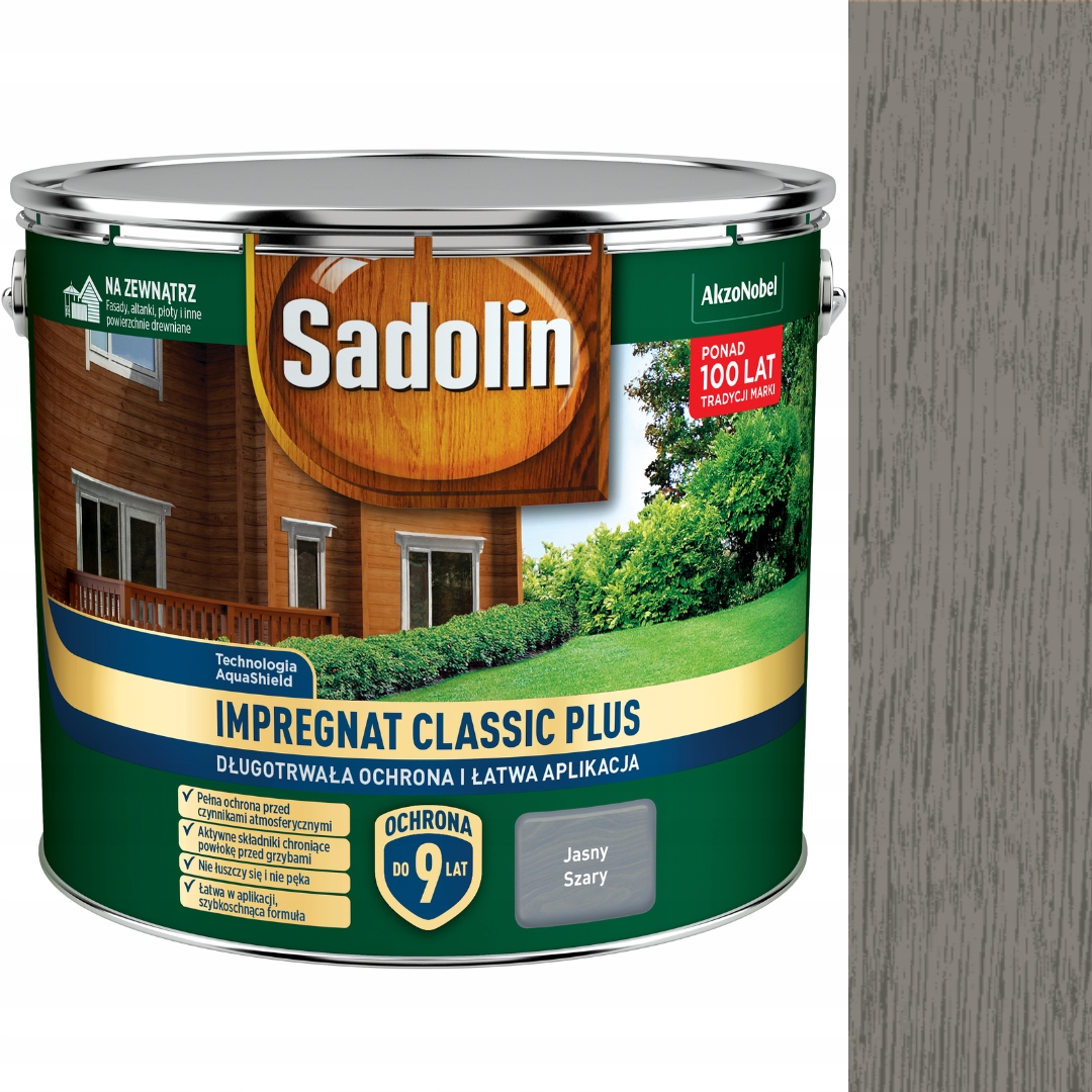 Sadolin Classic Plus Vodná Impregnácia 9 L Svetlošedá