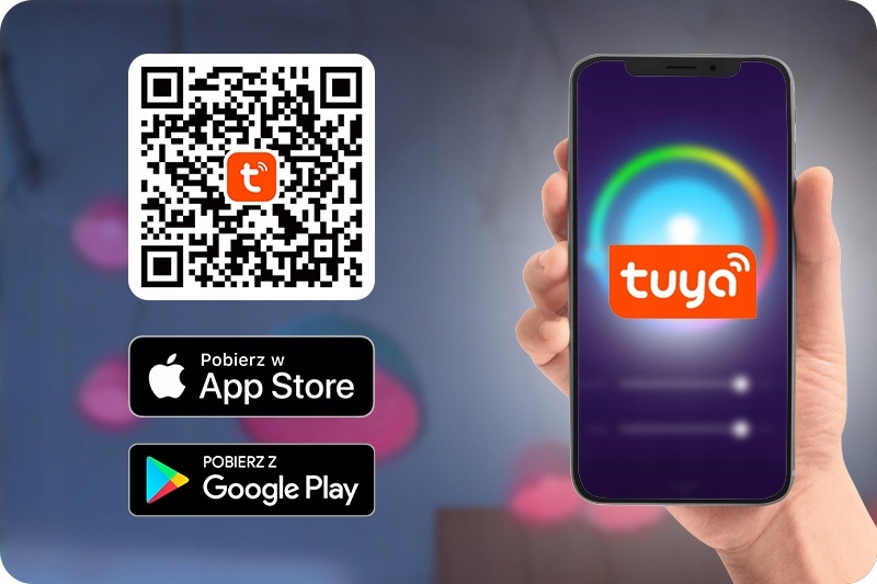 TAŚMA LEDOWA RGB 5M Z PILOTEM WIFI ZASILACZ LED Kod producenta DecRGBKitTuYa01