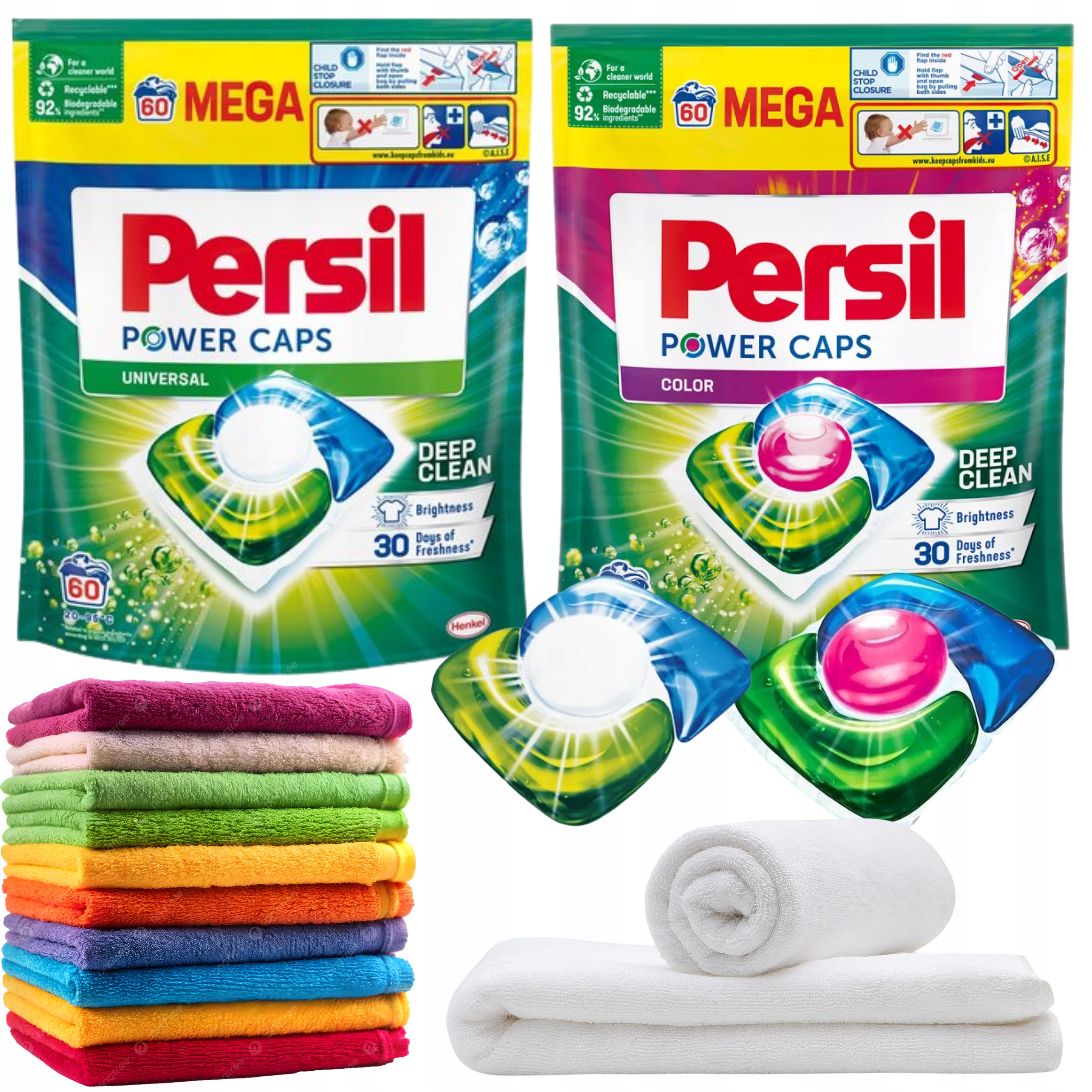 Levně Kapsle Na Praní Persil Do Černé Bílé Barvy 120 Ks Power Caps XL