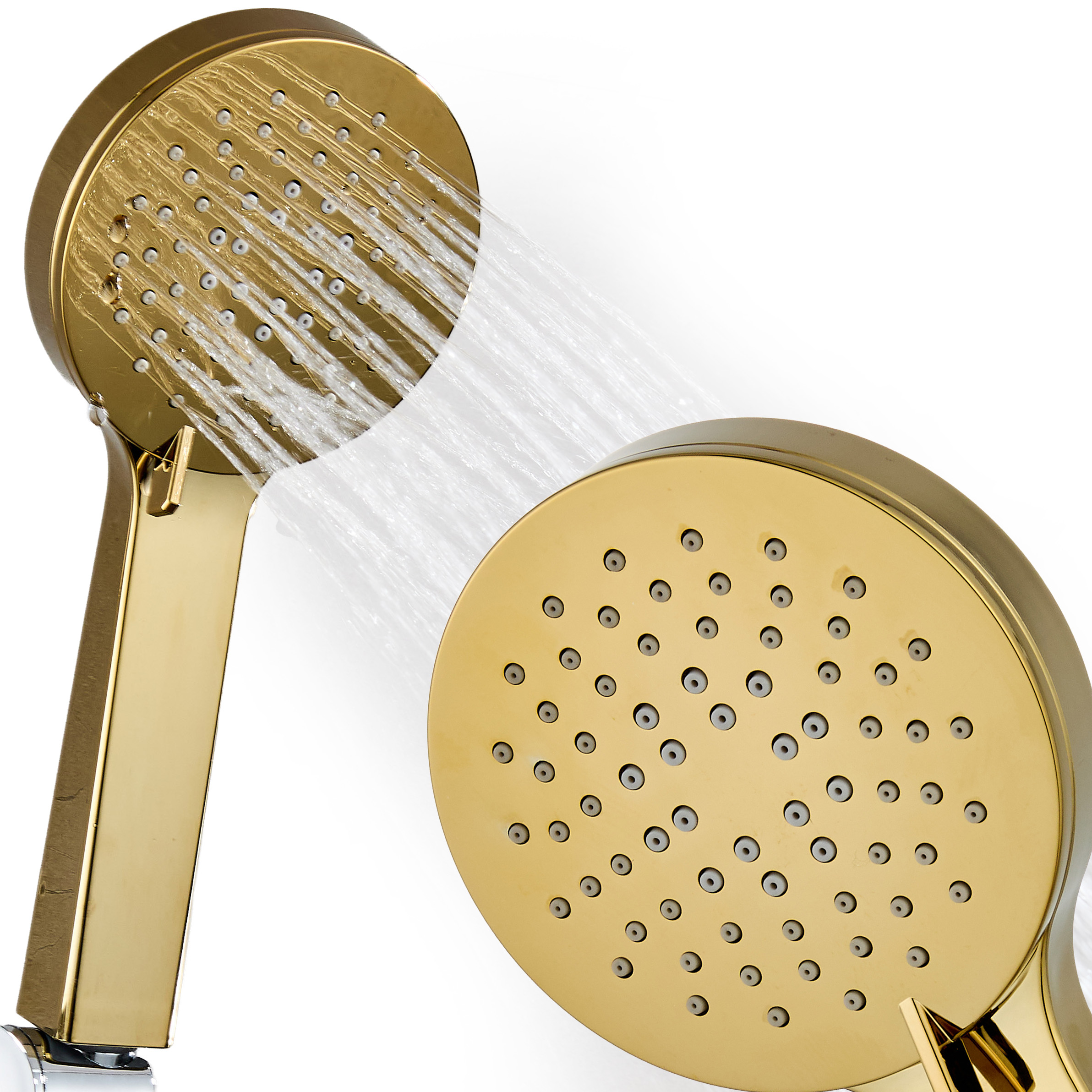 SŁUCHAWKA PRYSZNICOWA 3-FUNKCYJNA ANTI-CALC ZŁOTA