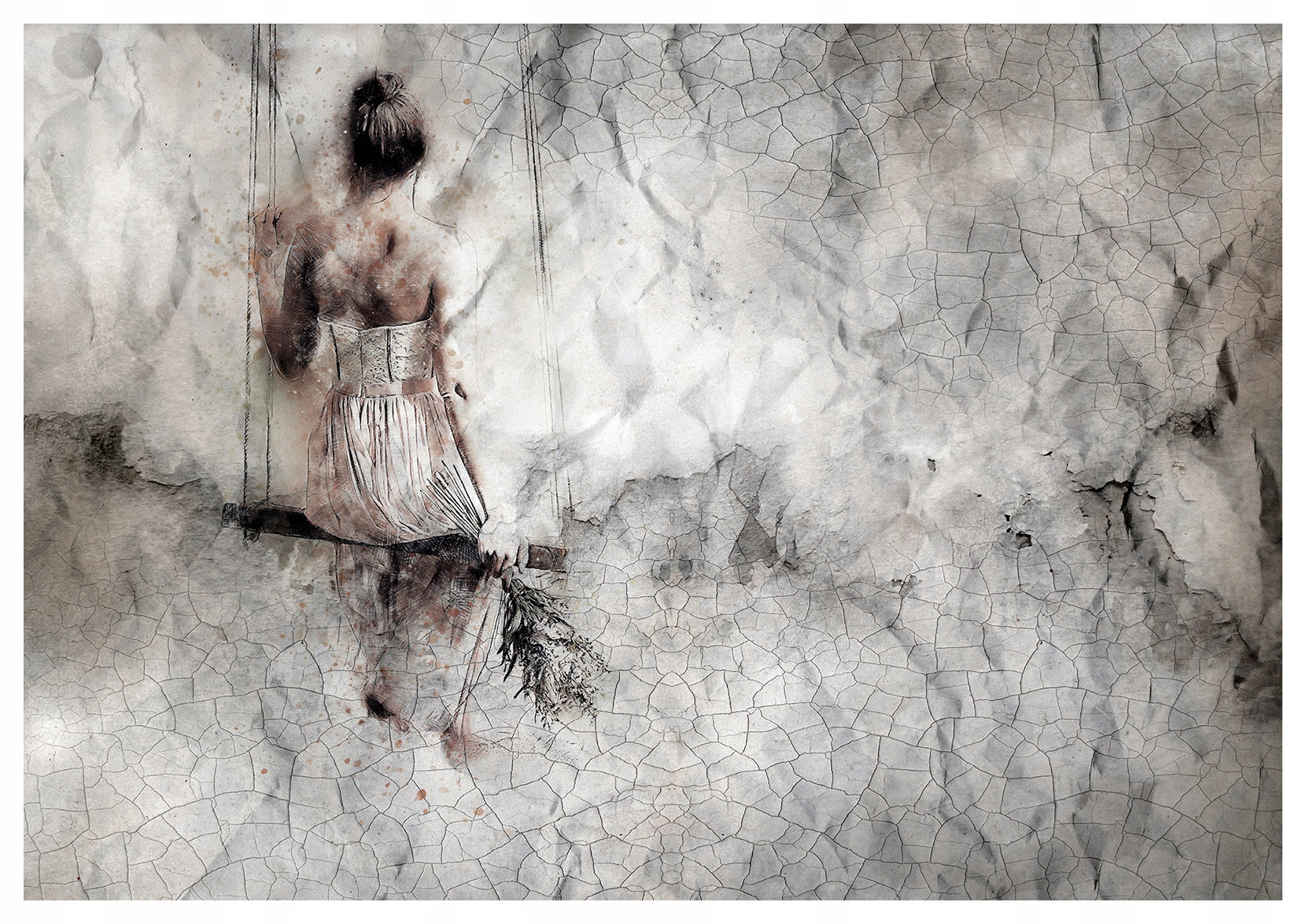 Fototapeta Žena v květech Melancholie a sny 520x318 lepidlo