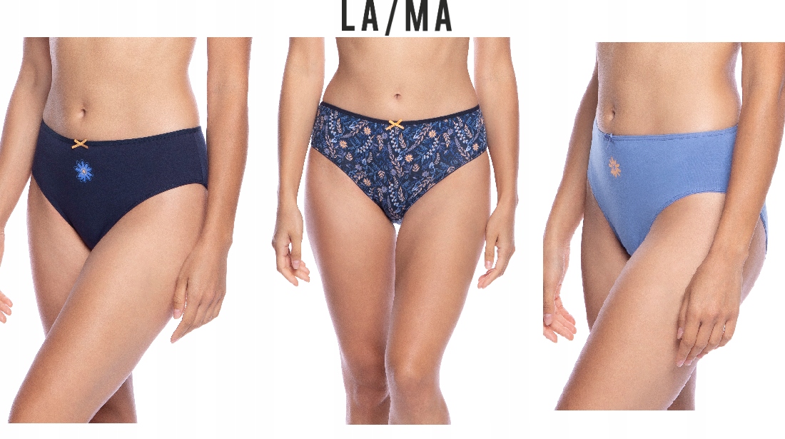 Dámské Kalhotky Lama Kalhotky Bikini L-122BI-53 3-PACK Bavlněné MIX S