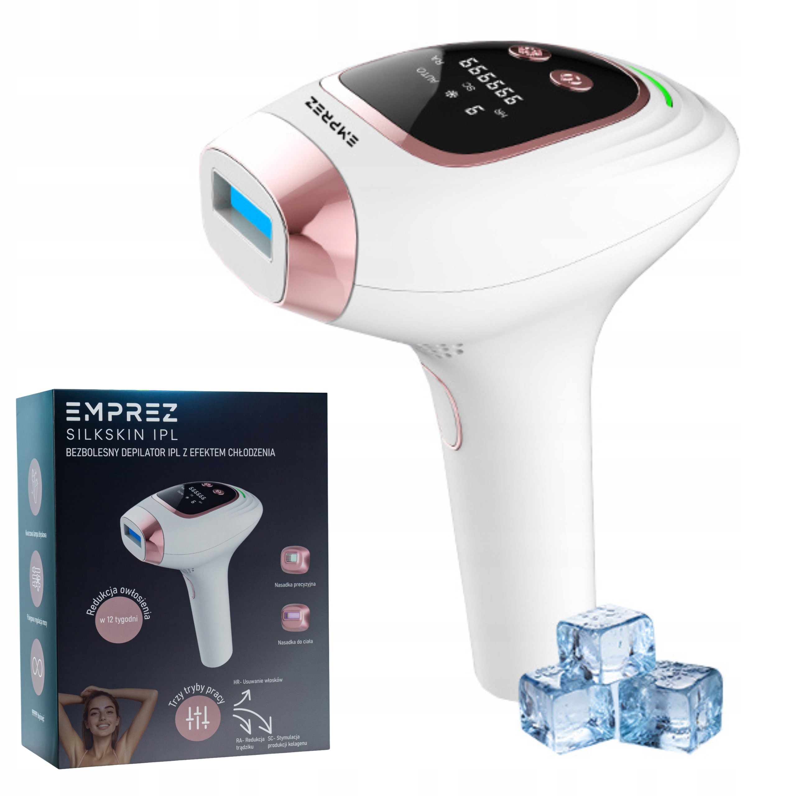 Emprez Bezbolesny Depilator Ipl Laserowy Efekt Chłodzenia Polska Marka