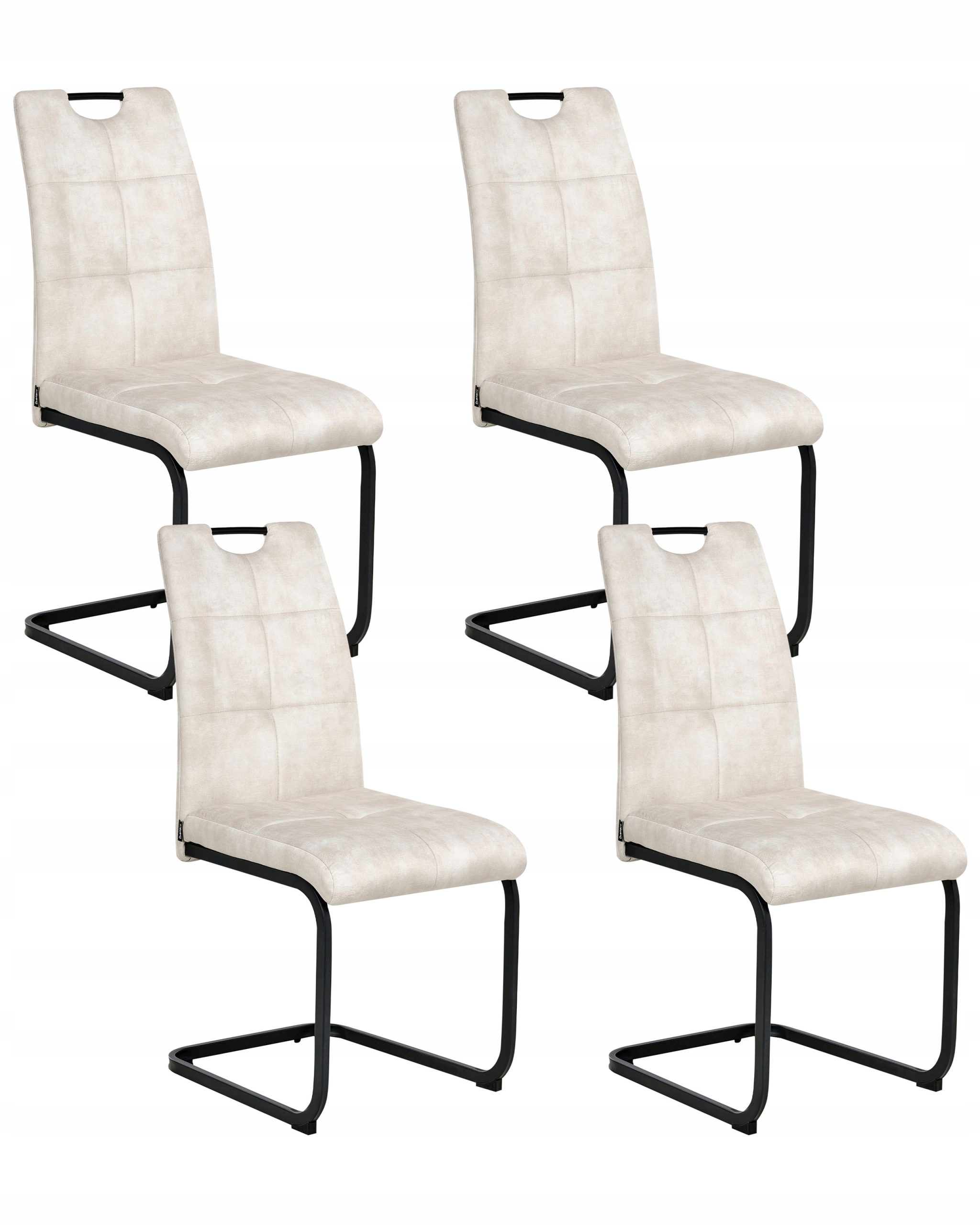 Zestaw 4 krzeseł do jadalni jasnobeżowy